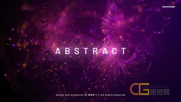 唯美粒子背景线条标题文字宣传片头用Particular插件制作Abstract Particles Titles V2