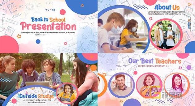 学校活动介绍图文动画在线公开课程教育培训宣传片视频