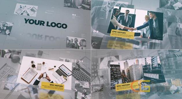 商业幻灯片公司会议企业 时间表历史现代宣传片视频ae模板素材