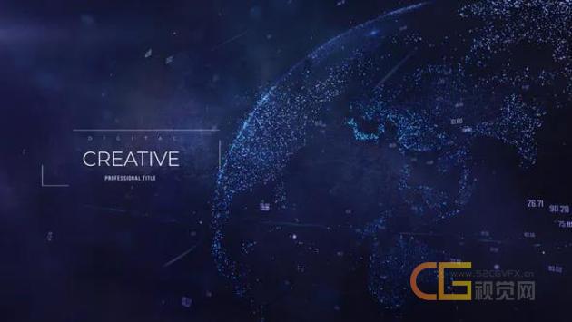 粒子数字网络地球介绍互联网信息技术宣传片视频ae模板设计源文件