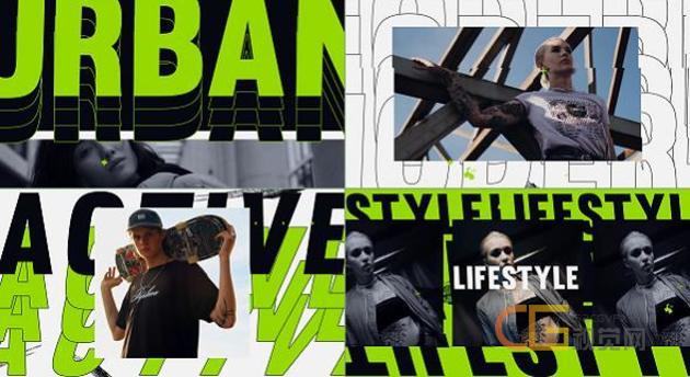 动感时尚视频包装片头 Dynamic Typo Urban Opener -AE模板下载