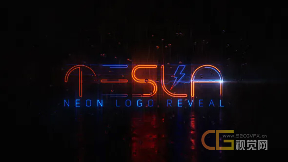 AE模板-制作电力闪烁光线霓虹灯LOGO动画效果视频片头