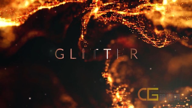 抽象介绍优雅金色粒子像素拉伸时尚颁奖典礼开场视频-AE模板