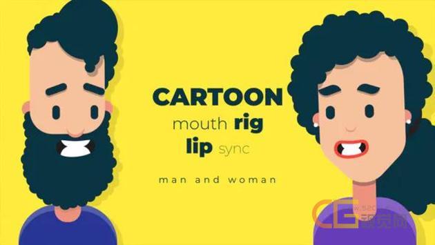 二维卡通人物表情口型对话MG动画 Cartoon mouth rig with lip sync