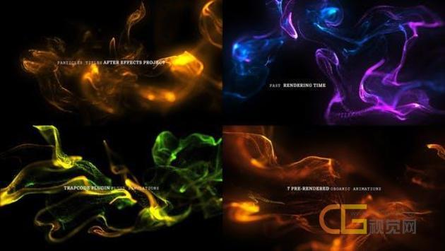 4K分辨率流体粒子特效动画背景文字标题介绍宣传视频ae模板源文件