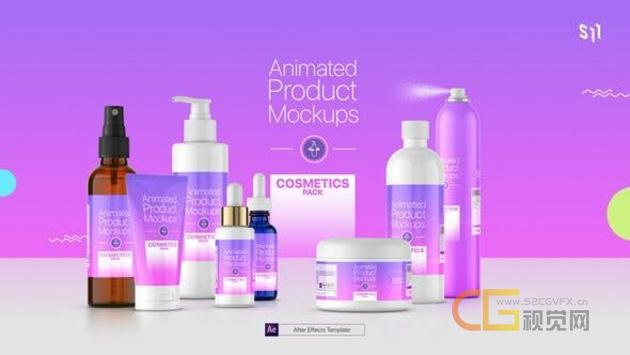 美容化妆品产品包装模型动画详细介绍广告片视频制作-AE模板
