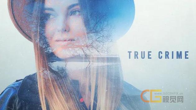 人物肖像与背景双重曝光艺术相册电影犯罪预告片-AE模板