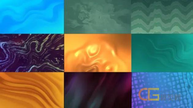 10种彩色信息图形背景波浪涟漪状运动图形动画背景-AE模板