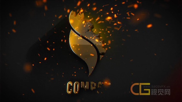 火花粒子水墨遮罩3D生成LOGO标志动画视频片头ae模板素材