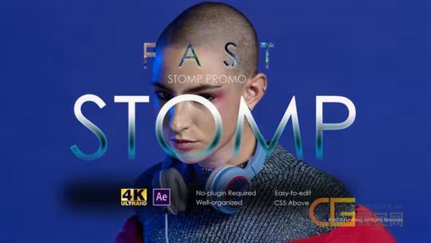 快速跺脚节奏时尚转场动态文字标题开场白-AE模板下载