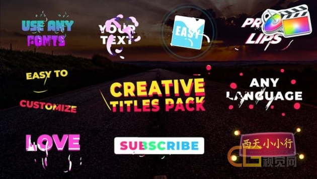 10组创意卡通动漫元素文字标题动画 Creative Titles-FCPX插件