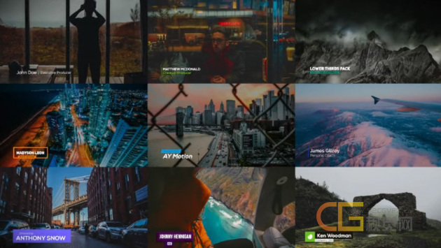 25组简洁项目介绍人名字幕条字幕插件 Minimal Lower Thirds-FCPX插件