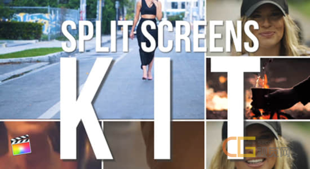 24个运动画面视频分屏预设 Split Screens Kit + 使用教程-FCPX插件