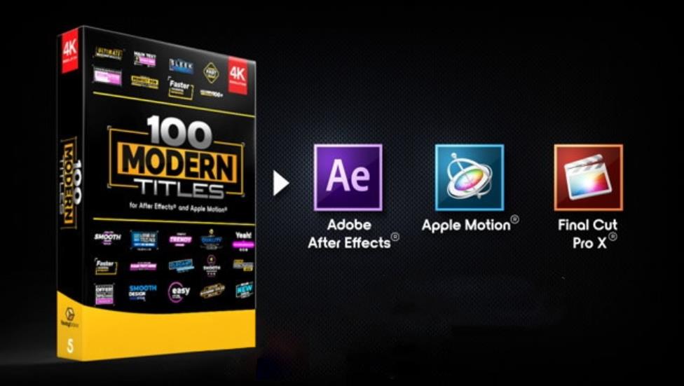 100种视频字幕条现代文字标-AE模板/FCPX插件