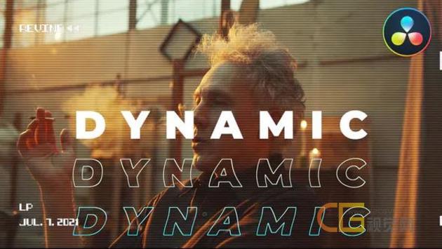 达芬奇模板-酷炫创意动态时尚文字效果现代vhs风格vlog开场视频