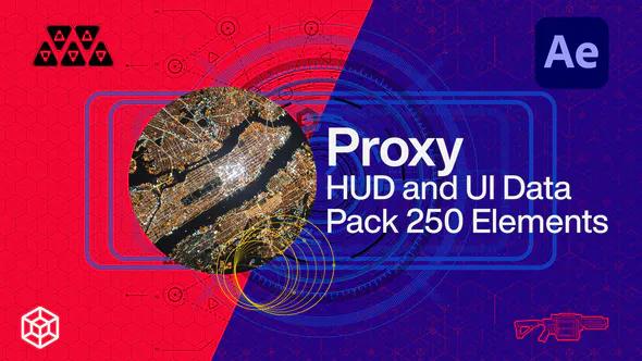 250个未来科技感HUD信息数据UI界面动画 Proxy – HUD and UI Data Pack