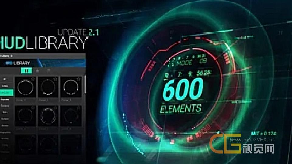 【AE脚本】640个科技感线条屏幕边框UI界面元素动画预设包 HUD Library V2.1